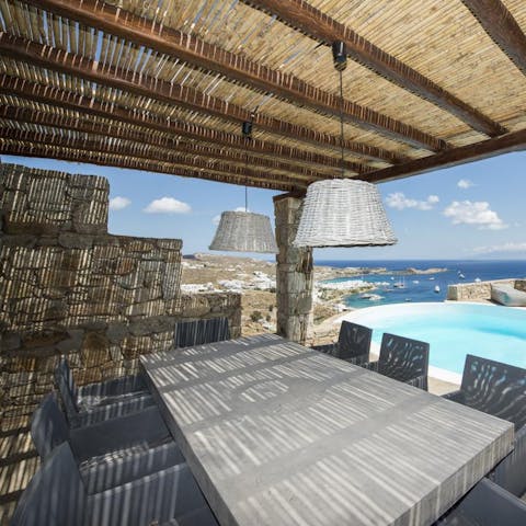 Savour Greek-inspired meals  on the terrace