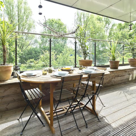 Enjoy the views while relaxing on the private terrace