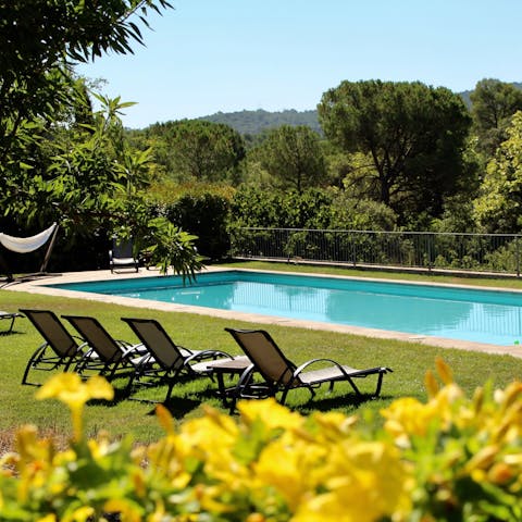 Spend an afternoon by the shared swimming pool