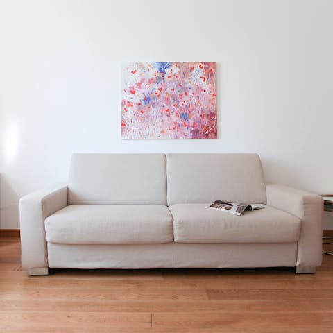 Sprawl out on the sofa for a Netflix movie night, a glass of wine in hand
