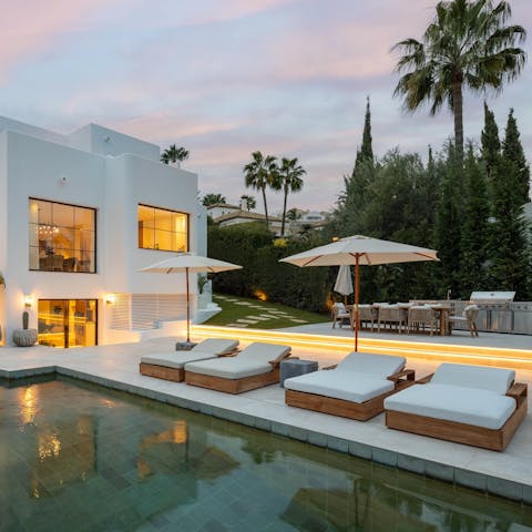 Dive into the pool after a day at the beach