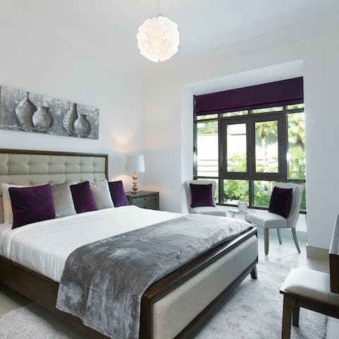Enjoy the calm simplicity of the bedroom after a day of exploring