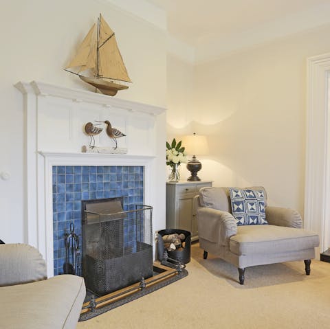 Curl up next to the roaring fire with a good book on chilly evenings