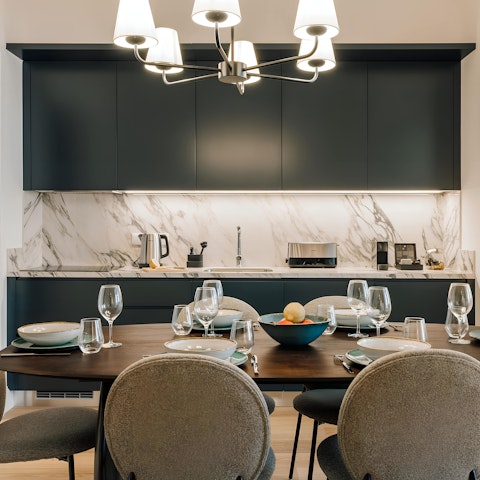 Gather for evening meals at home or head to a local restaurant
