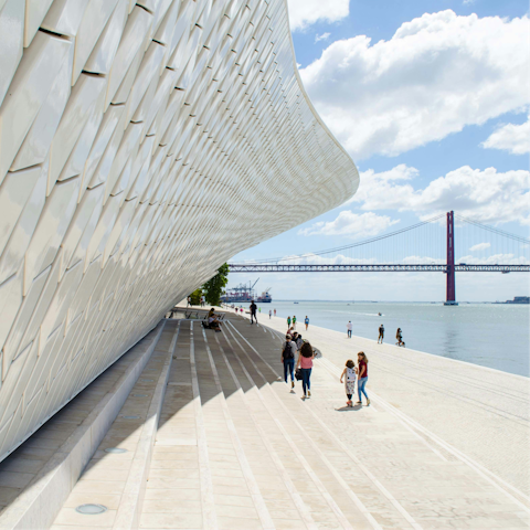 Wind your way along the river to the MAAT Museum