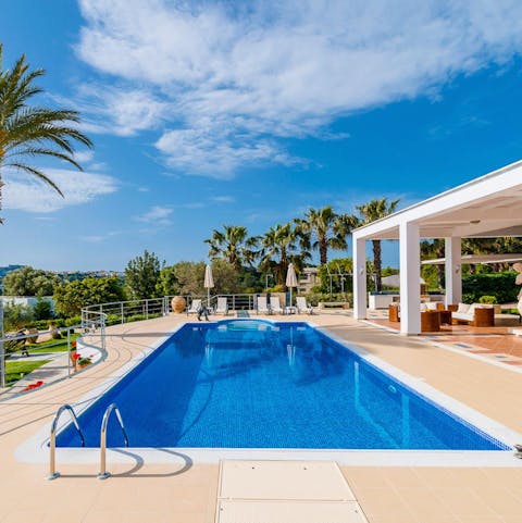 Keep cool in the Roman-style swimming pool