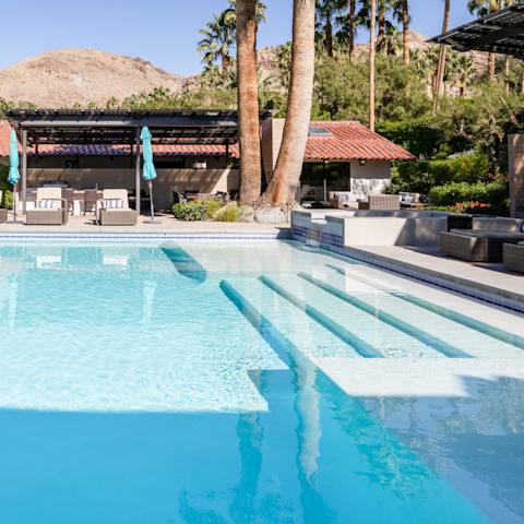 Feel like a movie star walking down the Roman steps into your private pool – it's one of the best we've seen