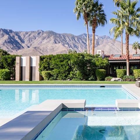 Admire the breathtaking mountain views from the comfort of the spa