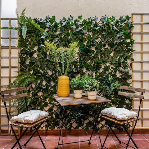 Enjoy your morning coffee on the private patio