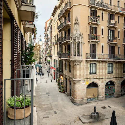 Look out onto the charming square below from your balcony