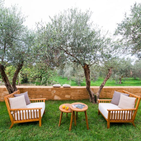 Find a quiet spot to unwind with a glass of wine at the end of the day