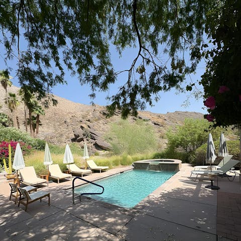 Unwind by the pool, which can be heated for an extra fee