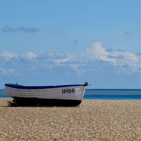 Pack your beach towel and head to the lovely Aldeburgh Beach – you're less than a twenty-minute drive away