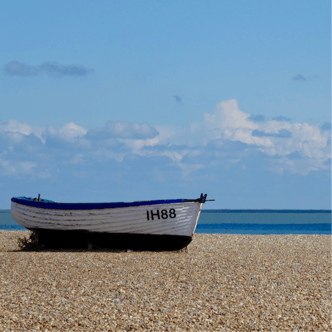 Pack your beach towel and head to the lovely Aldeburgh Beach – you're less than a twenty-minute drive away
