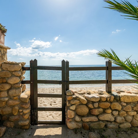 Walk right out onto the sandy beach