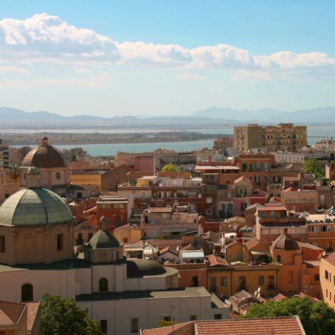 Take a trip to the city of Cagliari, 38 kilometres away