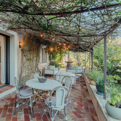 Dine in the shade of the beautiful terrace