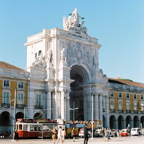 Make the five-minute stroll to Praça do Comércio by the waterside