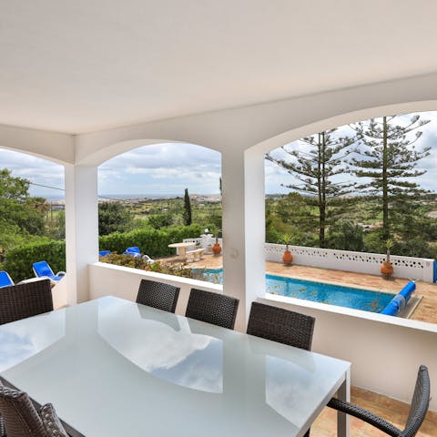 Sit down to a seafood spread with distant views of the Atlantic