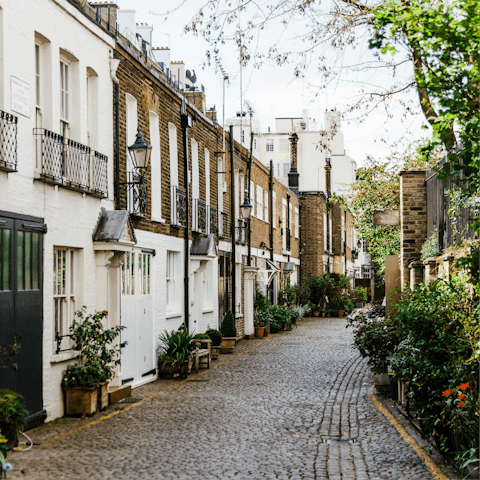 Walk five minutes to Chiswick Park and take the District Line east to explore the leafy mews of Kensington