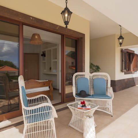 Sip your morning coffee on the shaded terrace