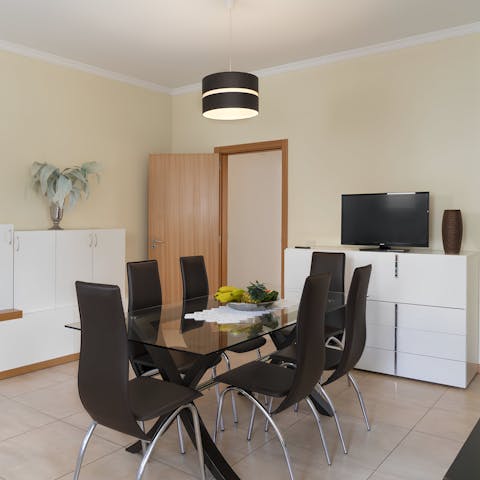 Gather around the table for leisurely meals