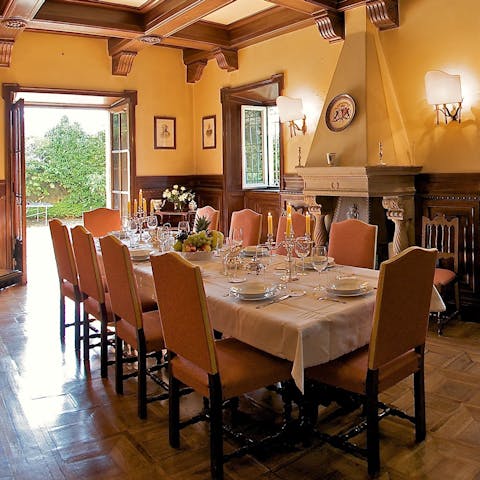 Dine like nobility in the villa’s grand dining room
