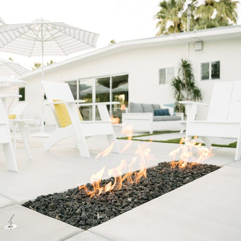 Gather around the firepit on chilly nights