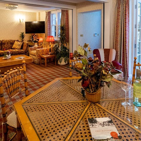 Gather around the dining table for a gourmet meal, as prepared by a private chef, while you relax