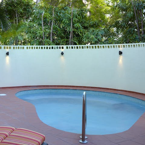 Take a refreshing dip in the private pool