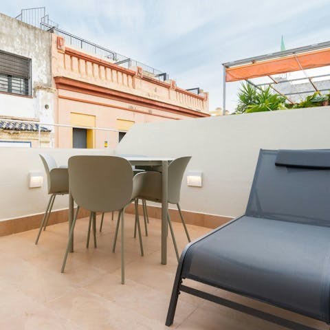 Dine or unwind on the private terrace