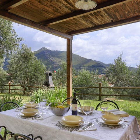 Indulge in an alfresco meal with far-reaching views