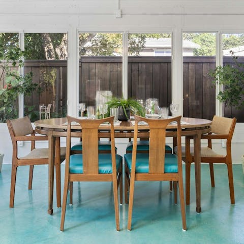 Enjoy meals and plan your next day trip at the dining table