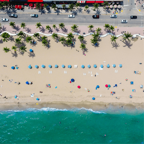 Drive twenty minutes east to reach the sandy Fort Lauderdale Beach