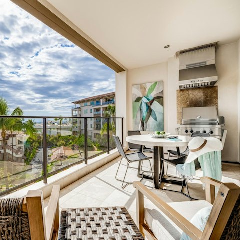 Fire up the grill for alfresco meals on the balcony