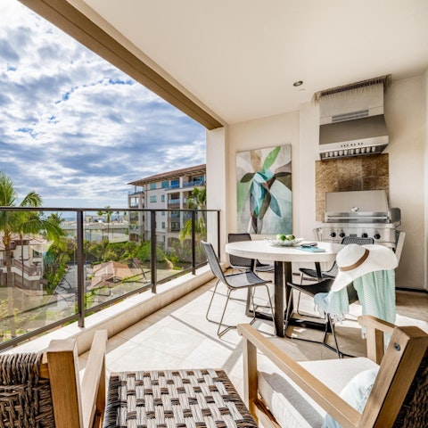 Fire up the grill for alfresco meals on the balcony