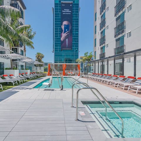 Catch some LA sunshine from the shared pool