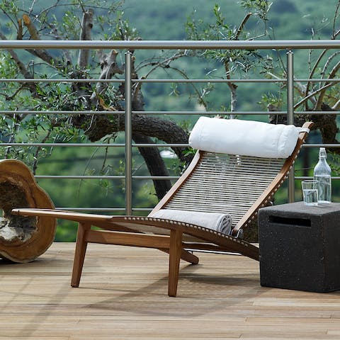 Sunbathe on the secluded deck terrace for moments of solitude