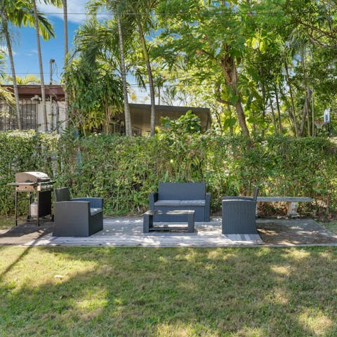 Cook up a BBQ in the fenced yard