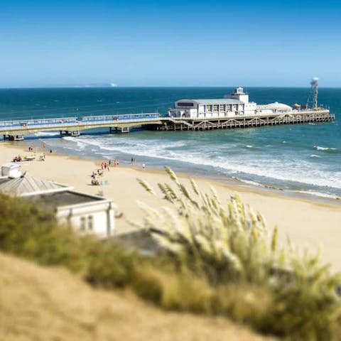 Make strolls along nearby Alum Chine's beach the new routine