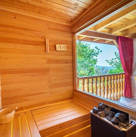Unwind after a busy day of exploring in the sauna