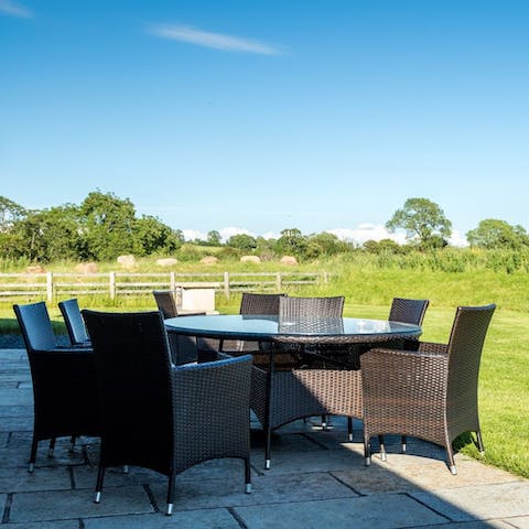 Dine in the evening sun after a day out exploring