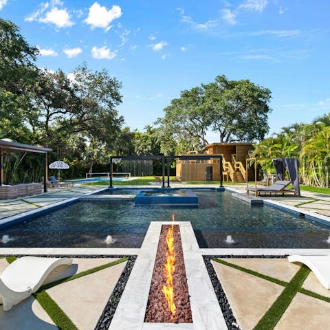 Go for a dip in the private heated pool