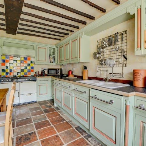 Whip up a comforting home-cooked dinner in your country kitchen