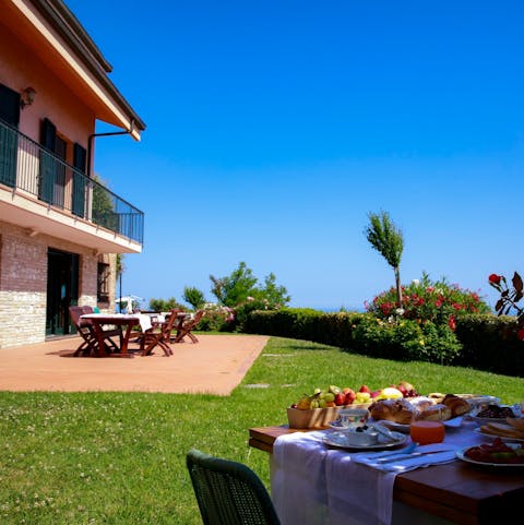 Enjoy lazy breakfasts in the sun on the outdoor terrace