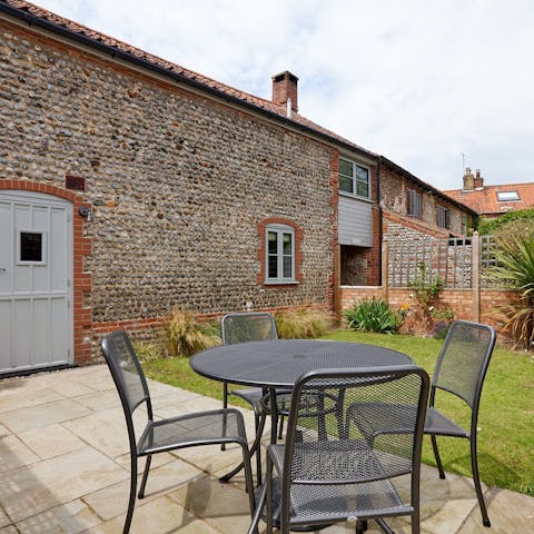 Enjoy afternoon tea in the sunny courtyard
