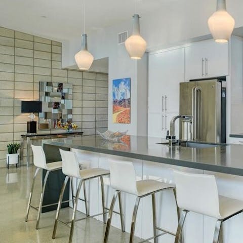 Cook up a feast in the state-of-the-art kitchen
