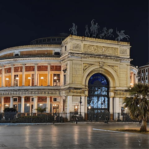 Enjoy a night of theatre at the nearby Politeama Garibaldi