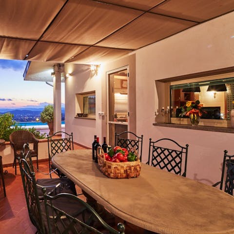 Enjoy some refreshing bruschetta out on the shaded terrace