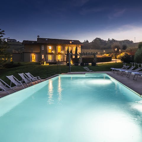 Take a moonlit dip in the pool